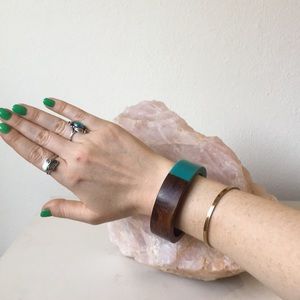 Teek and Teal Resin Bangle Bracelet